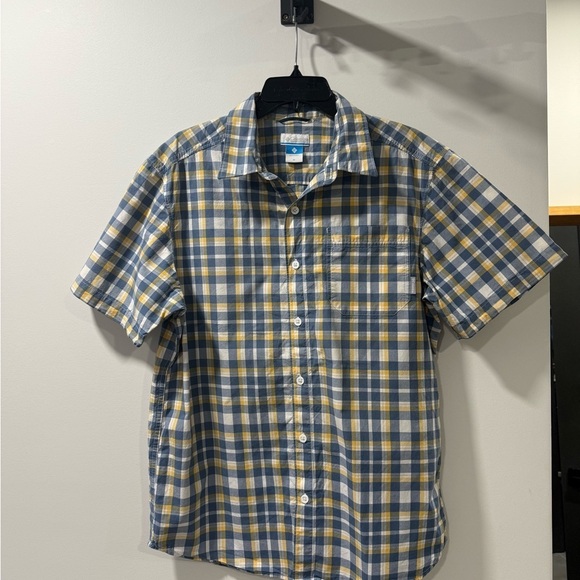 Columbia Other - Columbia Men's Checkered Blue and Yellow Shirt